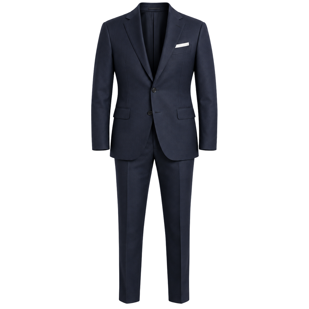 Tailored Navy Wool Suit | VOUNKINS