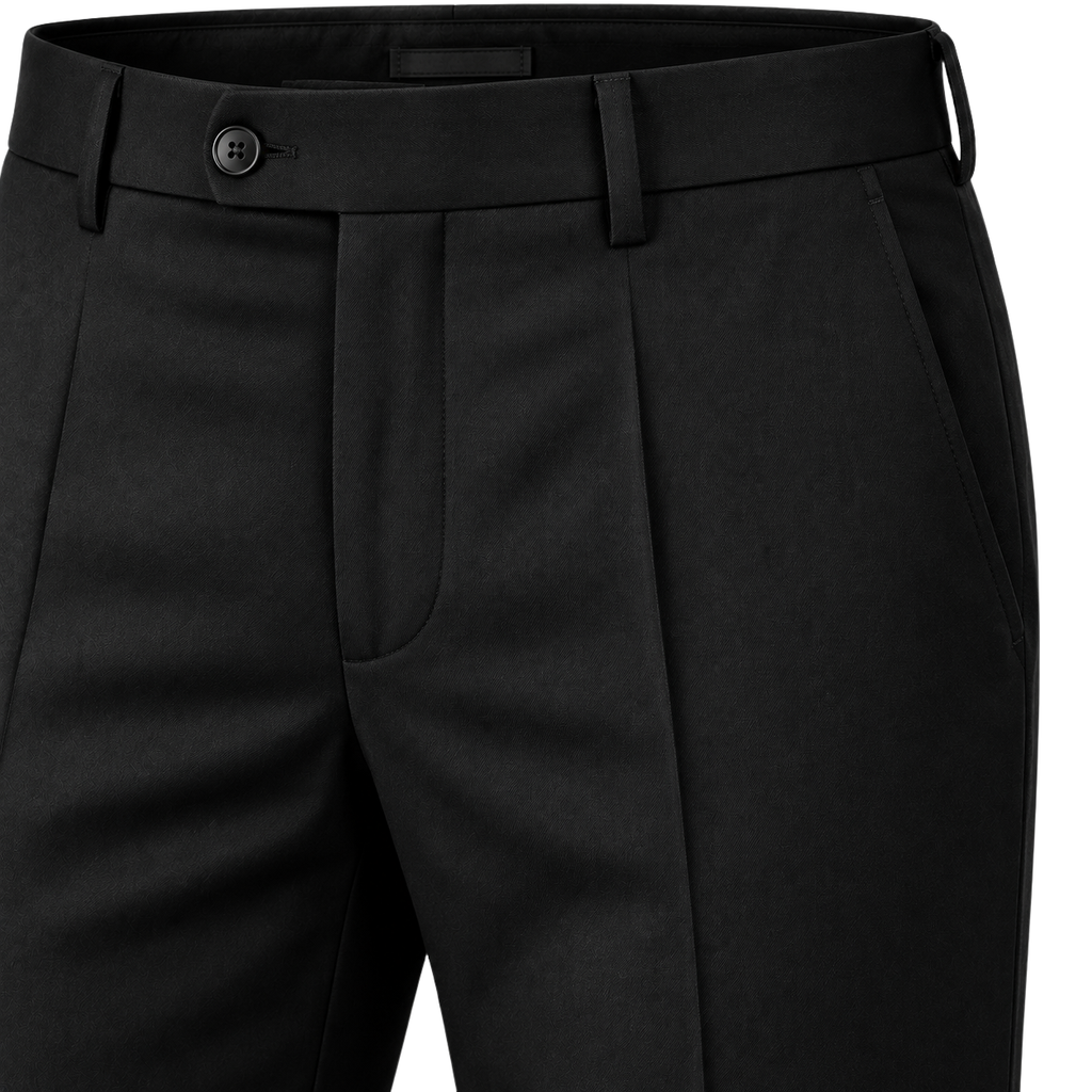 Tailored Black Wool-Blend Trousers | VOUNKINS