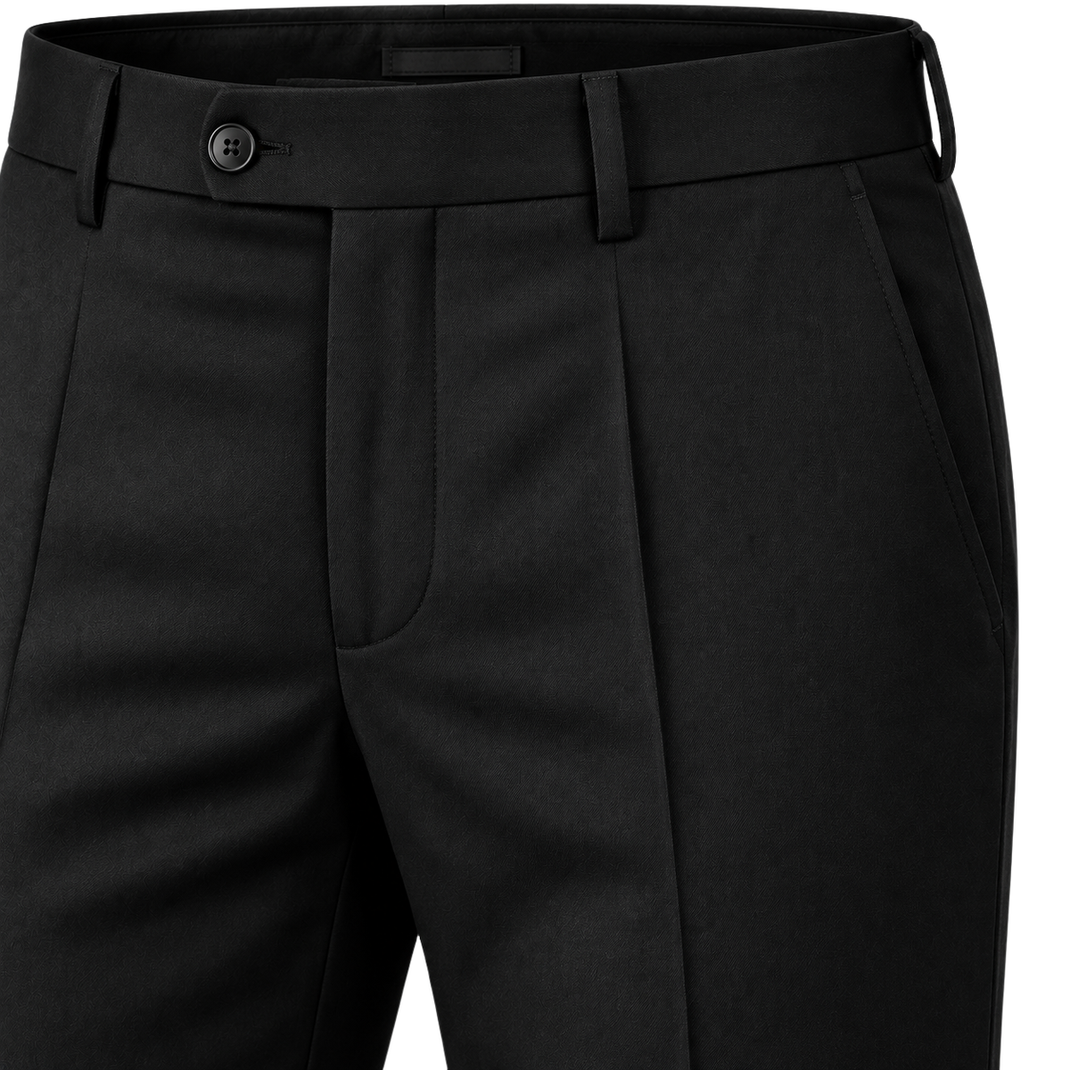 Tailored Black Wool-Blend Trousers | VOUNKINS