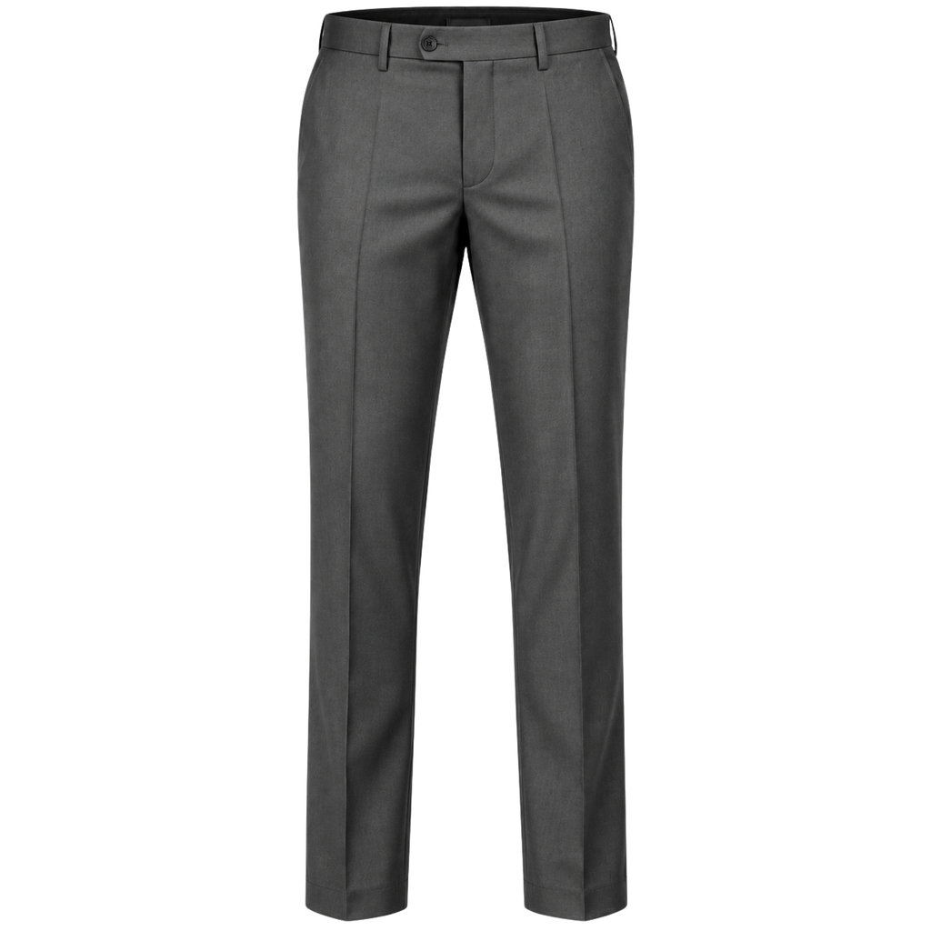 Tailored Grey Wool-Blend Trousers | VOUNKINS