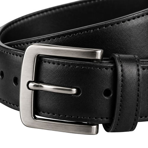 Full-Grain Black Leather Belt | VOUNKINS