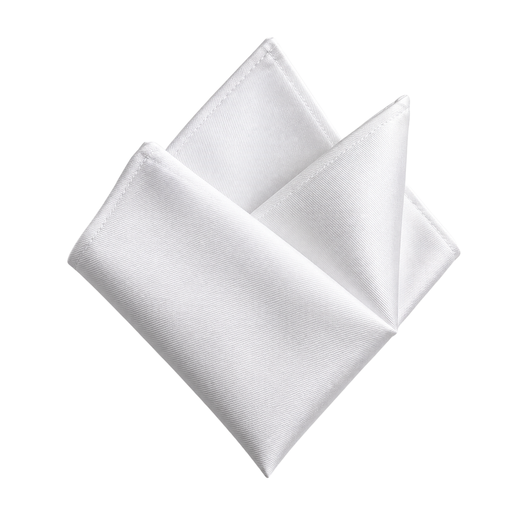 Pure Silk White Pocket Square | VOUNKINS