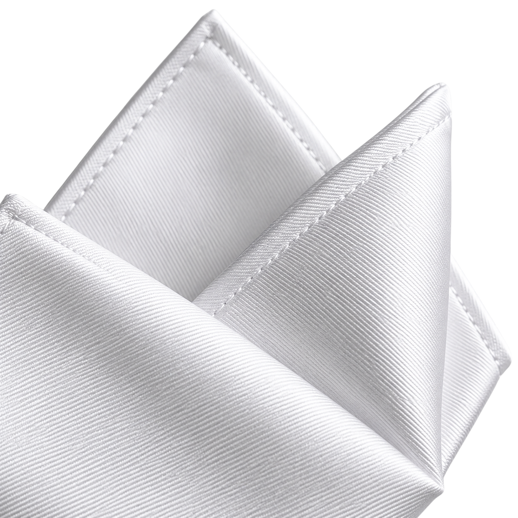 Pure Silk White Pocket Square | VOUNKINS