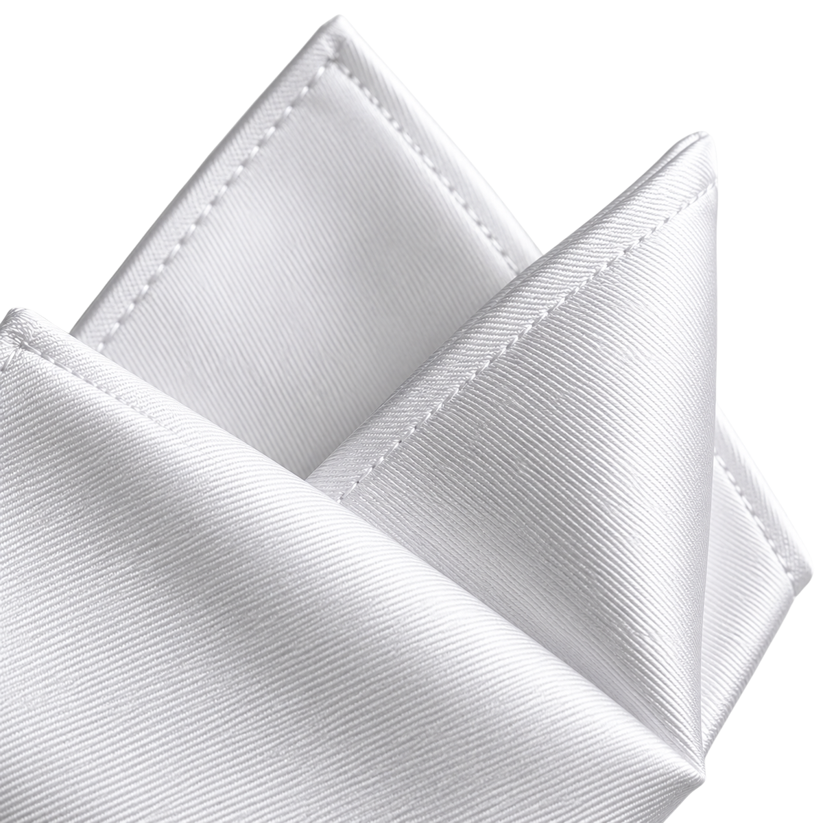 Pure Silk White Pocket Square | VOUNKINS