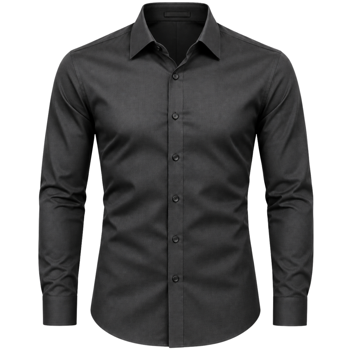 Tailored Charcoal Cotton Dress Shirt | VOUNKINS