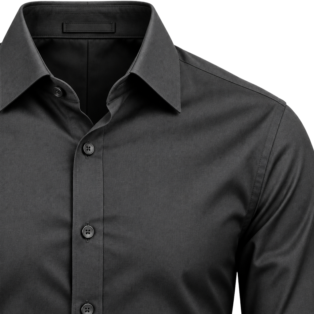 Tailored Charcoal Cotton Dress Shirt | VOUNKINS