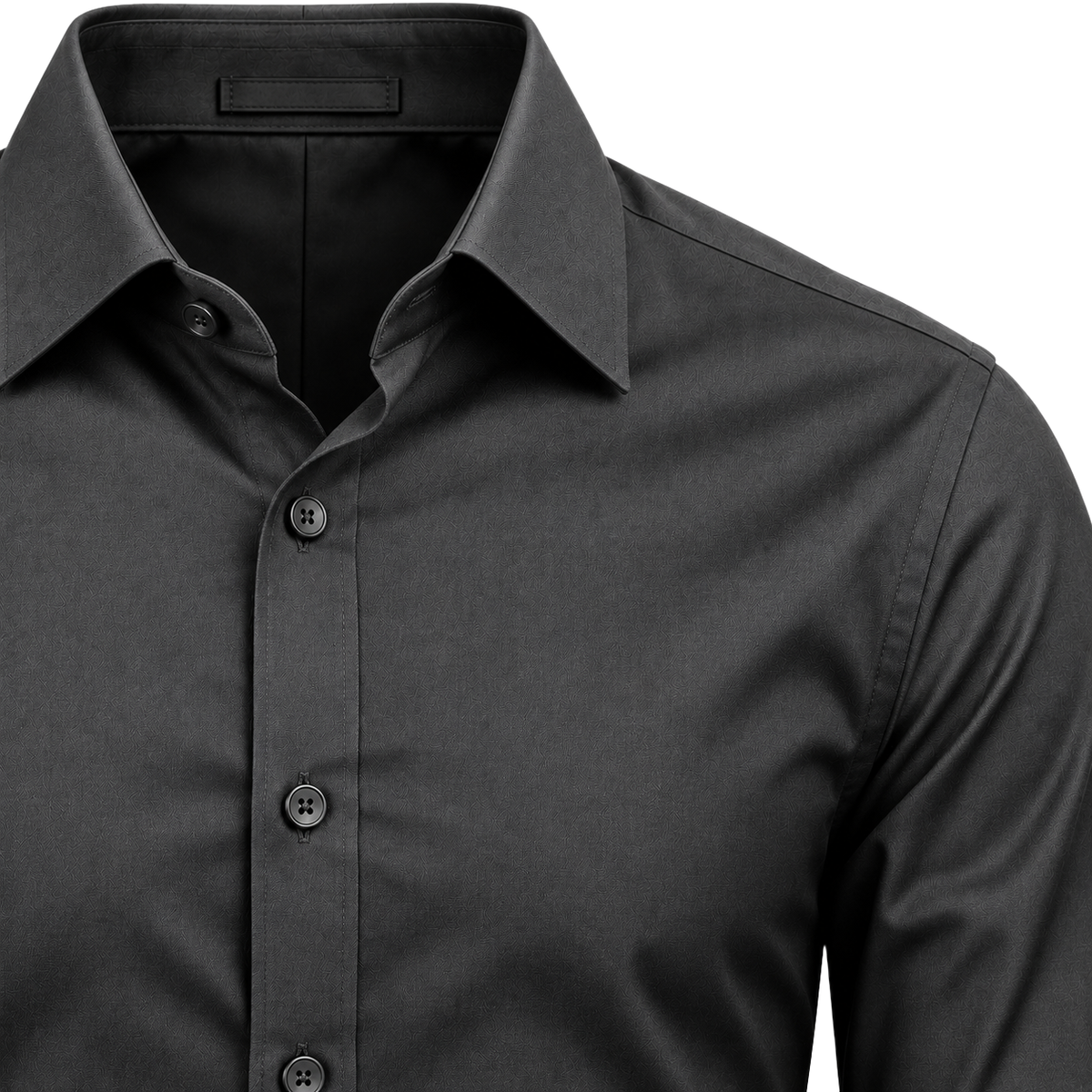 Tailored Charcoal Cotton Dress Shirt | VOUNKINS